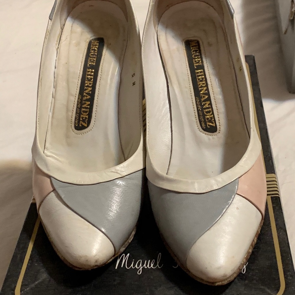 Patch work vintage heels
